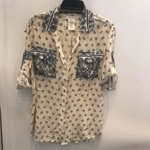 Pierre Balmain button down paisley print sz 38